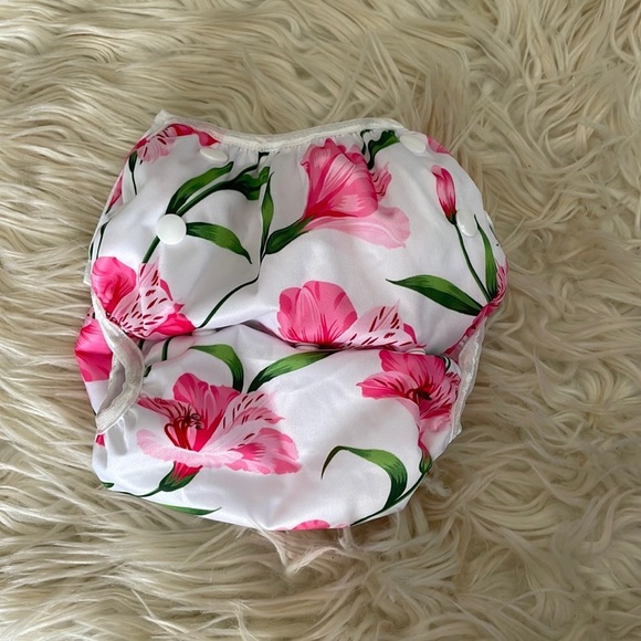 alvababy Other - Alvababy floral pink azaleas reusable snap button baby diapers swim diaper OS